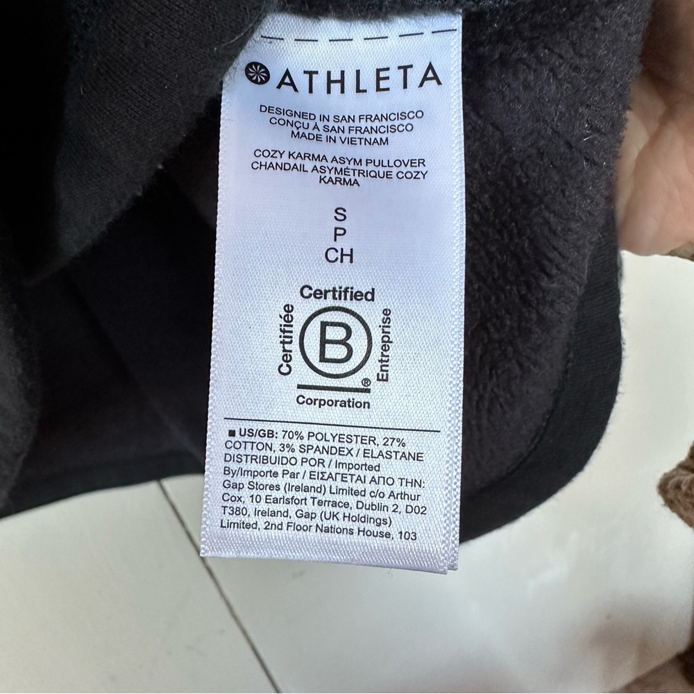 Athleta Black Cozy Karma Asymmetrical Pullover - Picture 8 of 13